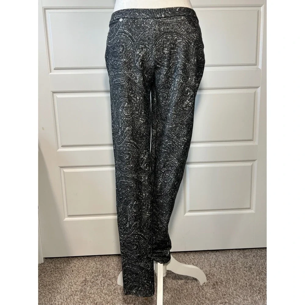 Michael Kors Women's Black White Paisley Print Legging‎ Jeggings Pants Size S